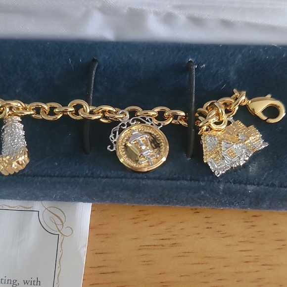 The Bradford Exchange Gold Charm Bracelet with Spiritual / Religious Charms - Picture 3 of 13